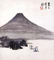 自筆色紙　夏之富岳