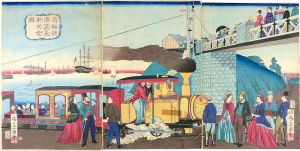 一景「高輪鉄道蒸気車之全図」