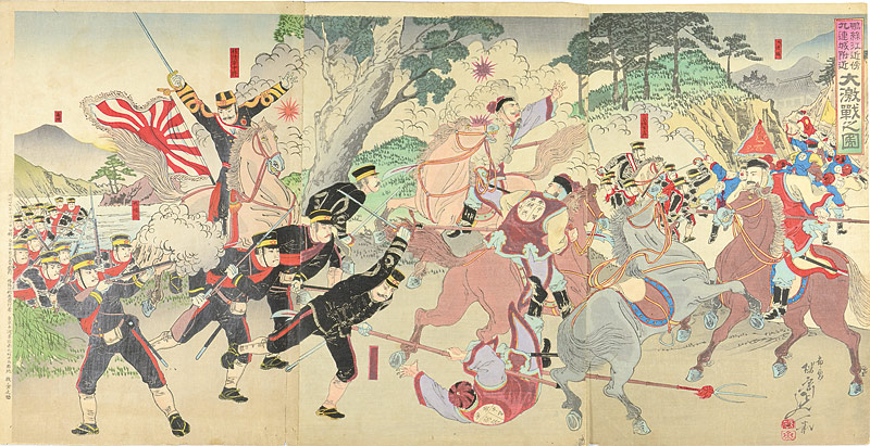 延一「鴨緑江近傍九連城附近大激戦之図」