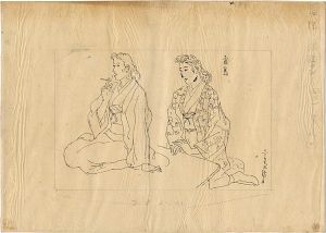 Shimizu Miezo / 自筆挿絵原画　女性 9月号