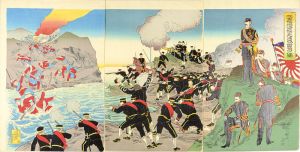 Chikanobu / Russo-Japanese War / Occupation of Jiuliancheng [我軍鴨緑江ヲ経テ九連城ヲ占領之図]