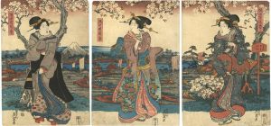 Eisen / Cherry Blossoms in Full Bloom on the Banks of the Sumida River [隅田堤桜盛]