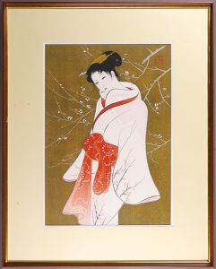 Iwata Sentaro / Compilation of Masterpieces of Bijin Woodblock Prints / White Plum
