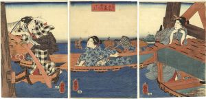 国芳「四季遊観　夏　橋間のすずみ」