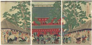 国輝二代「芝増上寺黒本尊開帳之図」