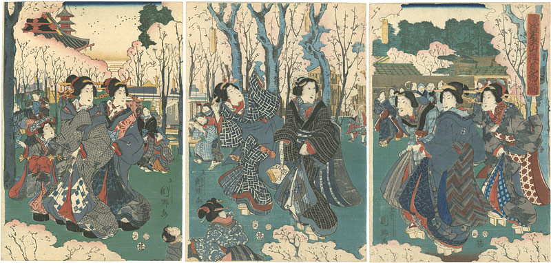 Kunisato “Cherry‐Blossom Viewing at Asakusa Okuyama”