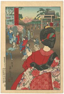 清親「武蔵百景之内　木母寺梅若神社」