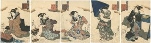 国貞初代「当世見立七小町」