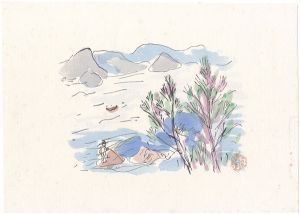 梅原龍三郎「川釣り（仮題）」