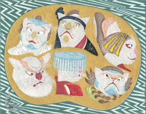 Tsuruya Kokei / 扇面流し 猫の助六