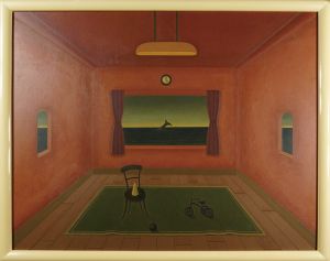 河原朝生「自筆画　室内風景（仮題）」