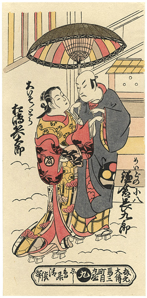 Kiyomasu II “Actors Kamakura Chokuro as Meido no Kohachi & Matsushima Hyotaro as Oiso no Tora【Reproduction】 ”