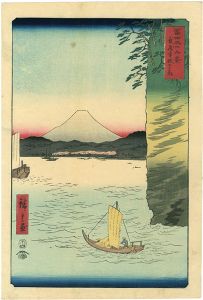 広重初代「冨士三十六景　武蔵本牧のはな」