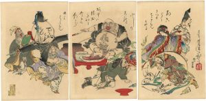 芳年「七福神酒宴之図」