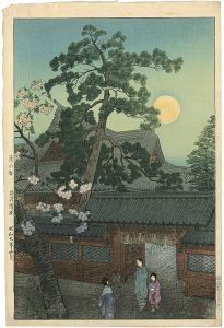 笠松紫浪「月の出　根津権現」