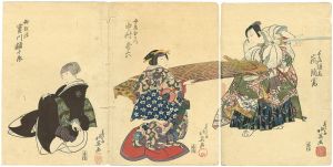 Hokuei / Kamigata Kabuki Actors Prints : Arashi Rikan, Nakamura Utaroku and Jitsukawa Gakujuro  [上方芝居絵　（嵐璃寛 ・ 實川額十郎 ・ 中村歌六）]