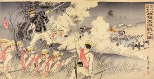秋香「元山行進日清両軍平壌大激戦之図」