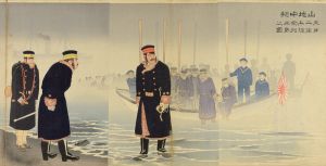清親「山地中将第二軍率金州半島上陸之図」
