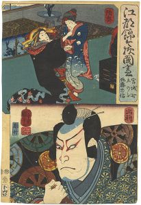 江都錦今様国尽　陸奥（宮城野・志のぶ） 出羽（佐藤忠信）