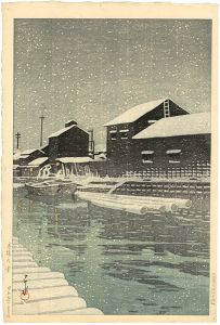 Kawase Hasui / Snow at Kiba
