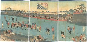 一景「東京於招魂社境馬図」