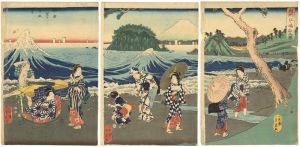 重宣「相州江ノ嶋詣之図　鎌倉七里ヶ浜風景」