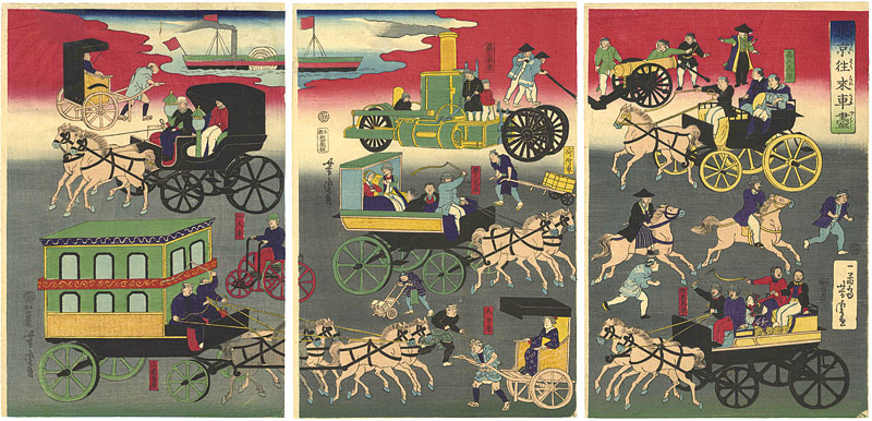 芳虎「東京往来車尽」