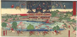周延「東京上野不忍競馬之図」