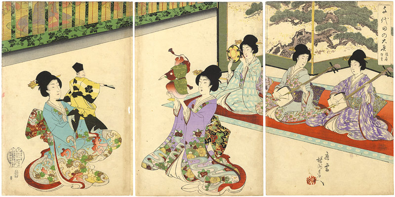 周延「千代田之大奥　猿楽狂言」