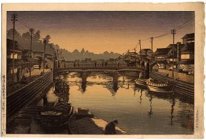 石渡江逸（庄一郎）「横浜長嶋橋所見（洛陽）」