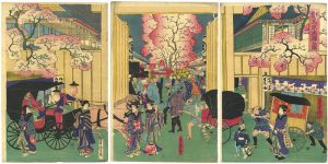 芳虎「新島原夜桜之図」