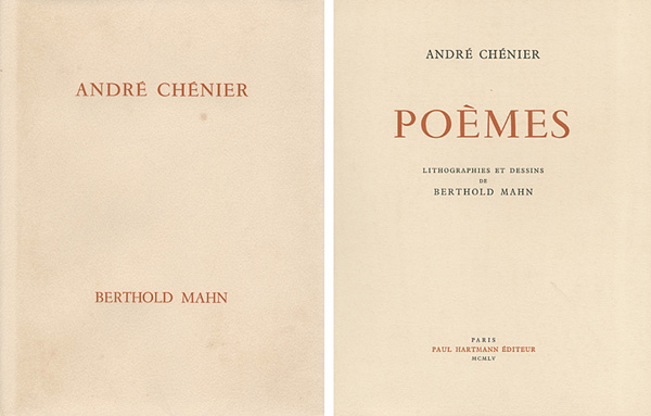 “ANDRE CHENIER：POEMES” BERTHOLD MAHN画