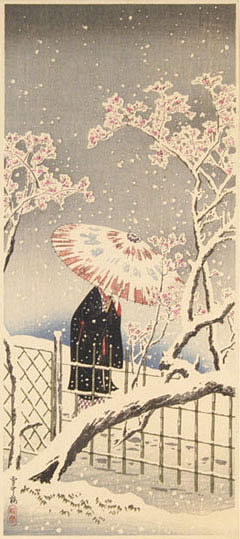 Takahashi Shotei “Plum Blossom in Snow”