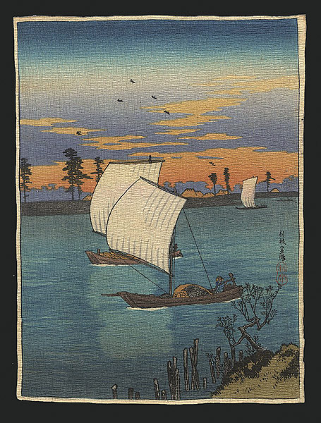 Takahashi Shotei(Hiroaki) “Sunset Glow at Tone River”