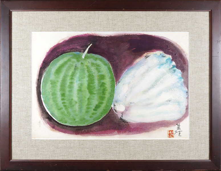 萩原英雄「自筆画 ”果菜”」