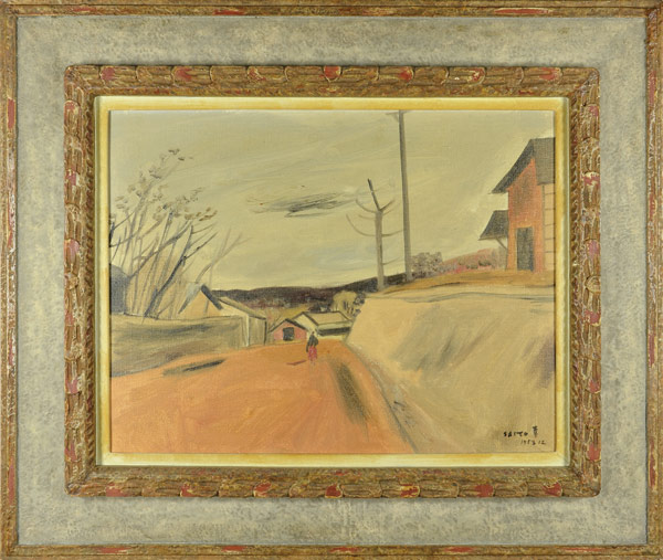 斎藤真一「自筆画　鎌田の道」