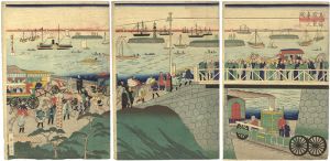 芳虎「高輪蒸気車之図」
