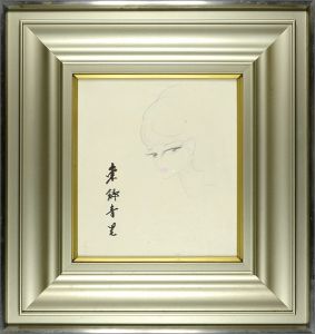 東郷青児「自筆色紙」