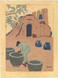 鶴田吾郎「窯場　（仮題）」