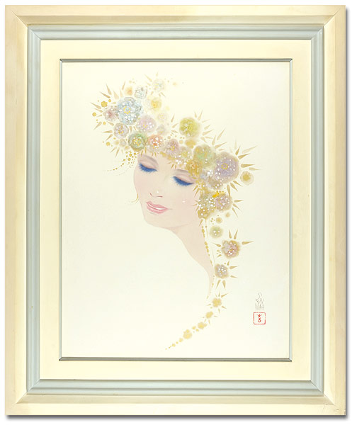 岩田専太郎「自筆画　花の夢」