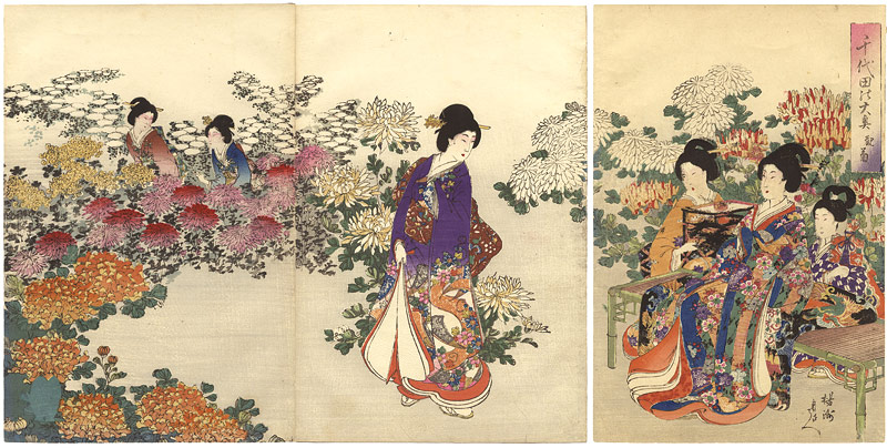 周延「千代田之大奥　観菊」