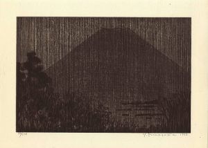 舩坂芳助「富嶽三十六景　南足柄峠から、闇の富士」