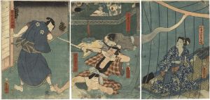 豊国三代「小幡怪異雨古沼」