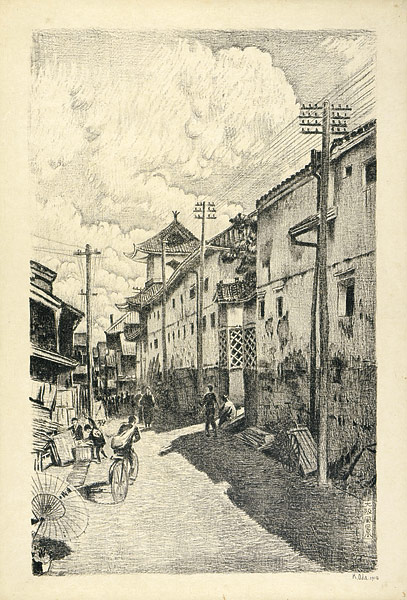 Oda Kazuma “Sight in Osaka / Alley along the Tsumura Branch Temple ”