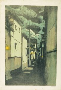 大阪風景　浮世小路（月夜）