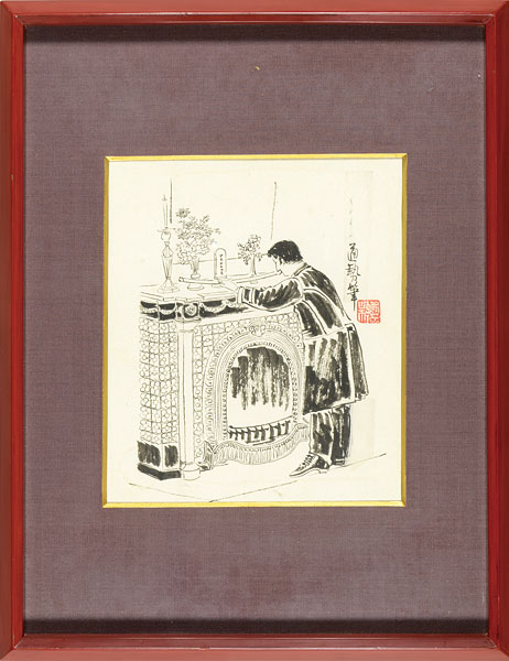河野通勢「自筆画稿　森有礼舞台」
