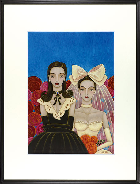 樋上公実子「自筆画　田辺聖子「結婚ぎらい」（光文社文庫）表紙原画」