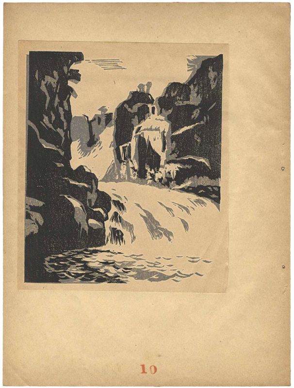 Muto Kanichi “Uozumi Waterfall (Echigo)”