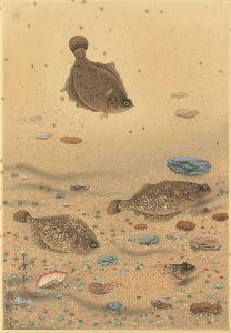 大野麥風「大日本魚類画集　カレイ」