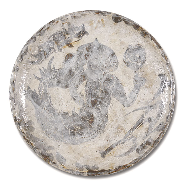 Munakata Shiko “Hand Painted Plate / Mermaid”